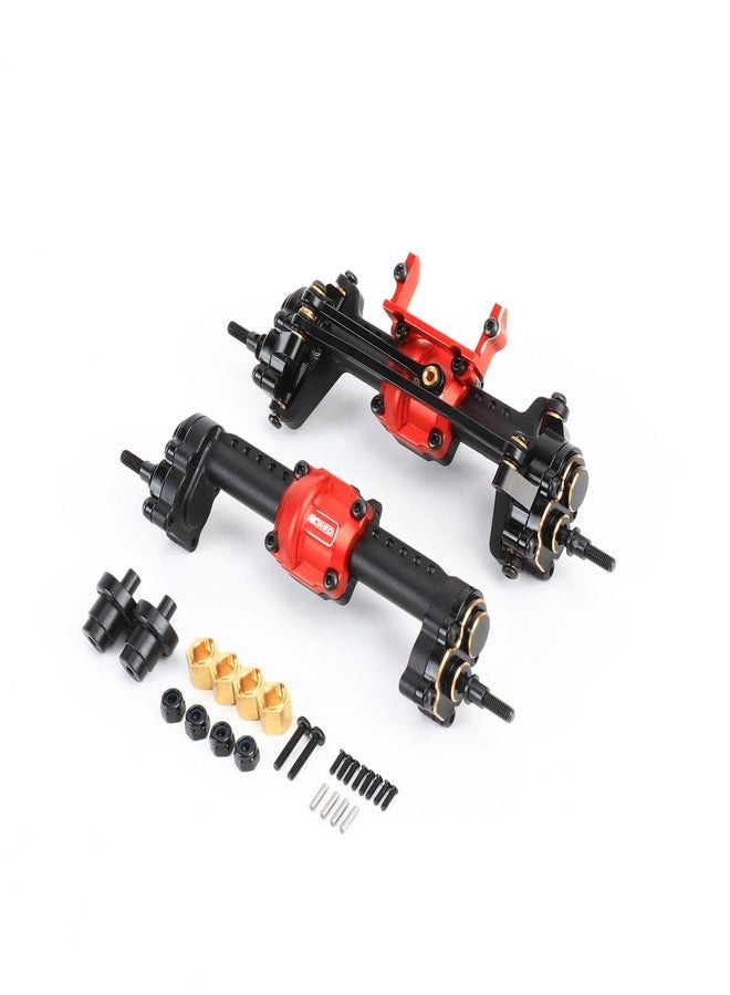 RCAWD Diff Portal Axle Set with Axle Shaft Disconnect Conversion for FCX24 Upgrades, Alum Housing Brass Portal Cover Steering Block Steel Gear for FMS FCX24 K5 Blazer Smasher Lemur FCX18 LC80 Upgrade Parts - Image 1